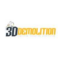 A 3 d demolition logo with the word demolition underneath it.