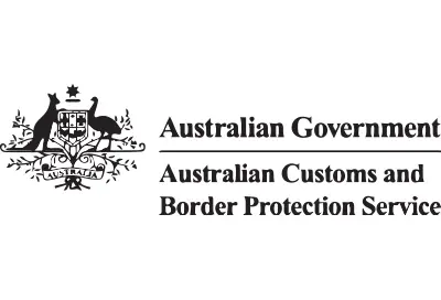 A black and white image of the australian government logo.