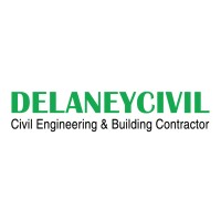 A green and white logo of delaney civil