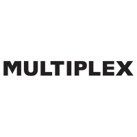 A black and white logo of multiplex
