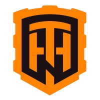 A black and orange shield with the letter e on it.